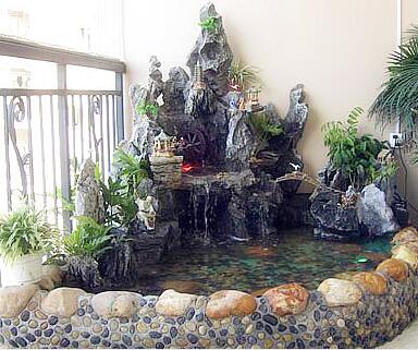 家庭室內(nèi)假山魚池設計